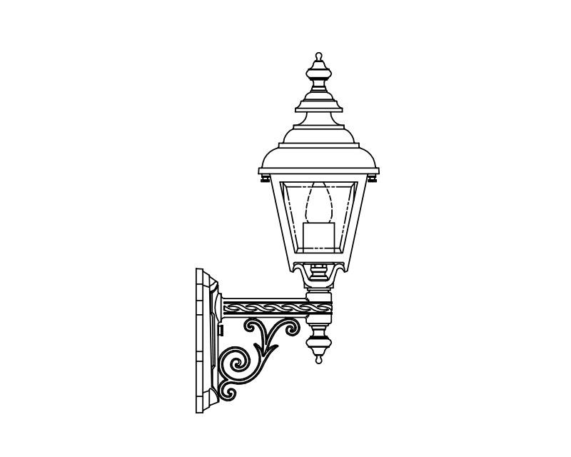 Plymouth, Small, aluminum, Wall Mount, Clear glass, (1) 60W INC, 120V
